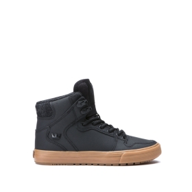 Supra Kids VAIDER COLD WEATHER Black/Brown High Top Shoes | CA-31674